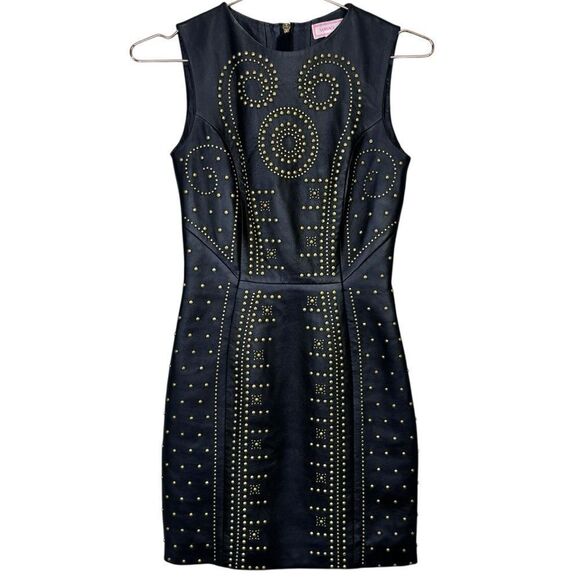 Versace x H&M Leather Studded Sleeveless Mini Dress Size 2 - Picture 4 of 9
